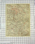 Original Old Antique Print Map Germany Eisenach Plan Meiningen Garten 19th