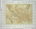 Original Old Antique Print Map Germany Street Plan Bremen Wesser River 20th
