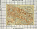 Original Old Antique Print Map Germany Halberstadt Das Bodethal Plan 20th