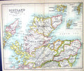 Old Print Map C1901 Northern Scotland Orkney Shetland Caithness Aberdeen 20th