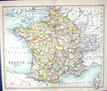 Antique Print Map C1901 France Havre Paris Mediterranean Corsica Bay Biscay