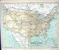 Old Print Map C1901 Railway United States America Florida Arizona Denver 20th
