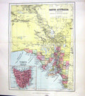 Old Print Chambers Map C1906 South Australia Tasmania Spencer Gulf Eyre 20th