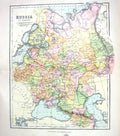 Antique Old Print Chambers Map C1906 Russia Europe Black Sea Moscow Baltic