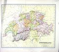 Old Print Chambers Map C1906 Switzerland Europe Geneva Bern Unterwalden 20th