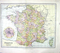 Old Chambers Map C1906 France Paris Bay Biscay Corsica Mediterranean 20th