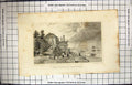 Antique Old Print Engraving 1828 Baths Gravesend Kent England Adlard Shepherd