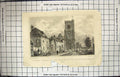 Old Charing Church Remains Archbishops Palace Kent Shepherd Engraving