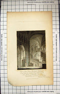 Antique Old Print Engraving 1816 Choir Rochester Cathedral Walker King Storer