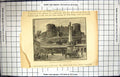 Original Old Antique Print Castle Railway Station Transport Horse Coach