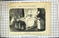 Original Old Antique Print 1871 Night Nurse Sick Man Bed Scene 19th