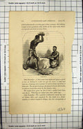 Original Old Antique Print Livingstone Africa Explorer Natives Forging Hoes
