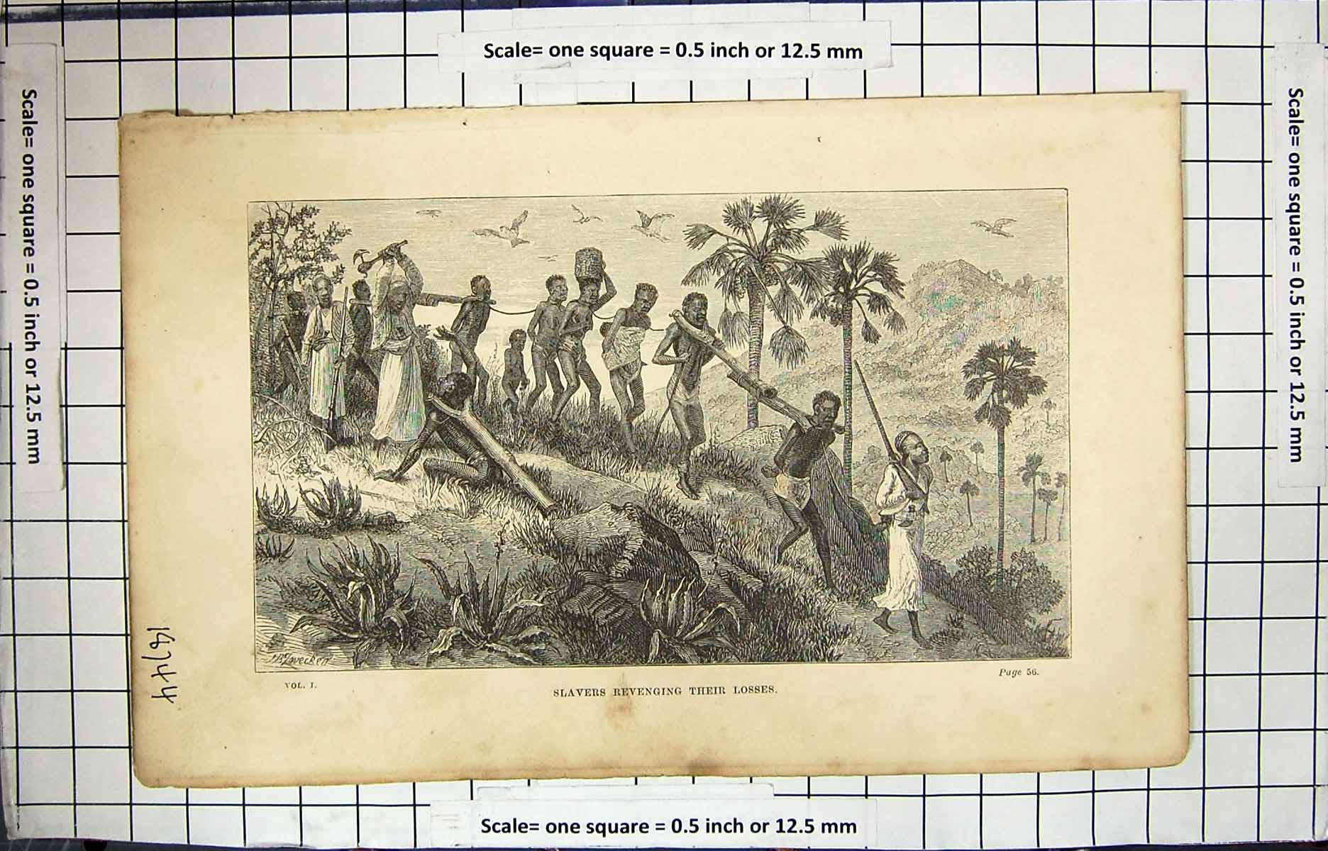 Original Old Antique Print Scene Slavers Revenging Losses Murder Africa