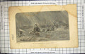 Old Antique Print 1874 Scene Main Stream Susi Mouth Stormy Weather River 19th
