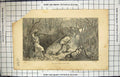 Original Old Antique Print Manyuema Ambuscade Natives Africa War Weapons Attack