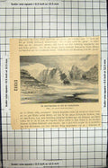 Original Old Antique Print Grinell Expedition Ship Explorer
