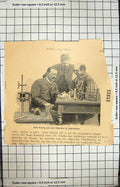 Original Old Antique Print Emil Behring Laboratory Experiments