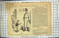 Original Old Antique Print Street Boy Punch Judy Man 1860 19th