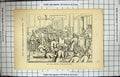 Original Old Antique Print Scene Justice Room Mansion House Court Prisoners