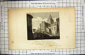 Old Antique Print 1818 Rochester Cathedral George Graham Storer Engraving 19th