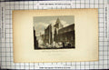 Antique Old Print 1818 View Rochester Cathedral Storer Architecture Engraving