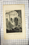 Old Engraving 1829 Interior Rochester Castle Kent England Architectur 19th