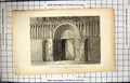 Antique Old Print Engraving 1818 West Doorway Rochester Cathedral Kent Dover