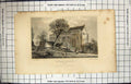 Antique Old Print 1831 Eltham Palace Kent England Watkins Baynes Engraving 19th