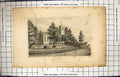 Old Antique Print Engraving Exterior Harborne Church Staffordshire Harris