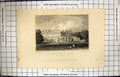 Old Engraving 1830 Trentam Hall Staffordshire Lacey Neale Architectur 19th