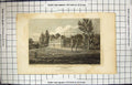 Antique Old Print 1811 Sandwell Hall Staffordshire Lord Darmouth Engraving 19th