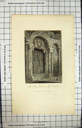 Original Old Antique Print 1817 Engraving Priors Entrance Ely Cathedral Storer