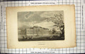 Antique Old Print Engraving Wimpole Cambridgeshire England Noble Architecture