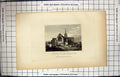 Original Old Antique Print 1817 View Feversham Church Kent England Engraving