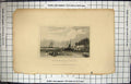 Old Antique Print Engraving View Northfleet Gravesend Kent Ships Dugdales