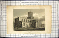 Original Old Antique Print Exterior St. Mary'S Church Stafford Engraving 1806