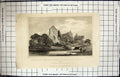 Old Engraving 1828 Ruins Episcopal Palace Halling Kent Adlard Fussell 19th