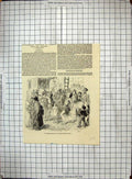 Original Old Antique Print Street Scene London Entertainment Amusements