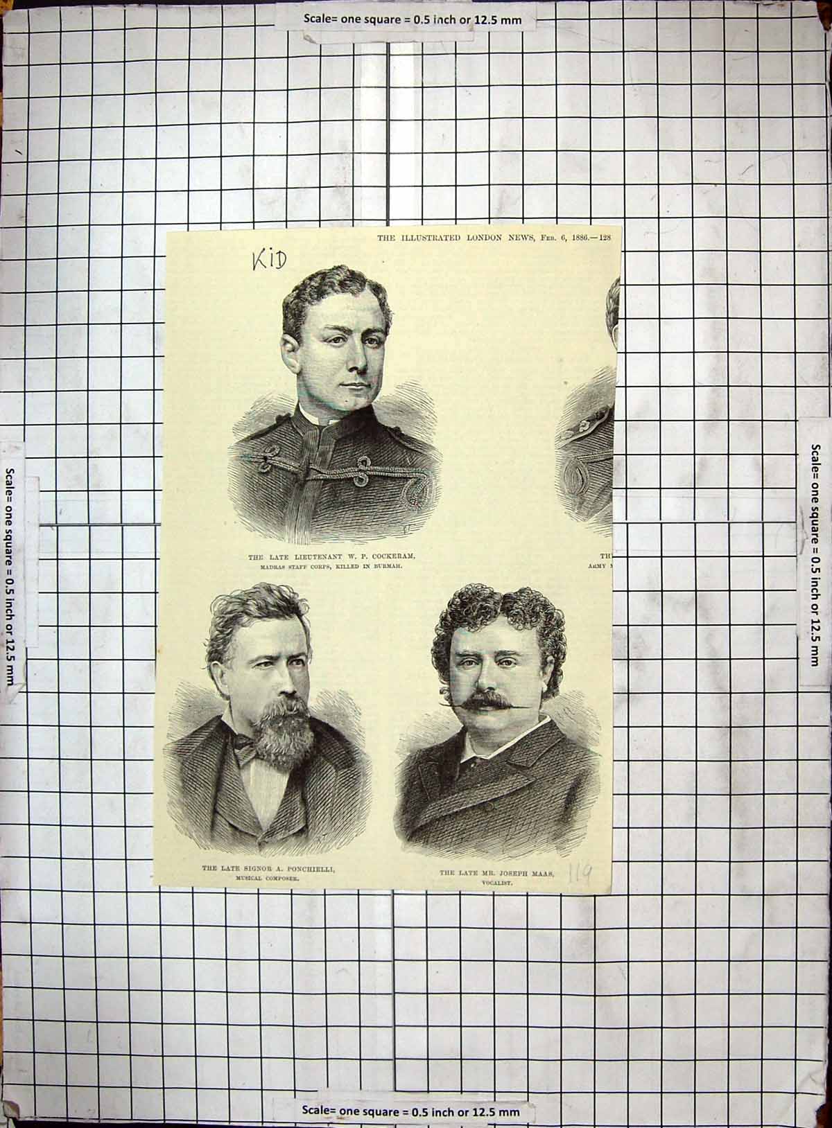 Antique Print 1886 Portrait Cockeram Signor Ponchielli Joseph Maas Vocalist