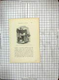 Original Old Antique Print Engraving Hornsey Church Middlesex Graveyard