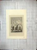 Old Engraving 1815 Exterior Marlborough Church Wiltshire Wallis Neale 19th