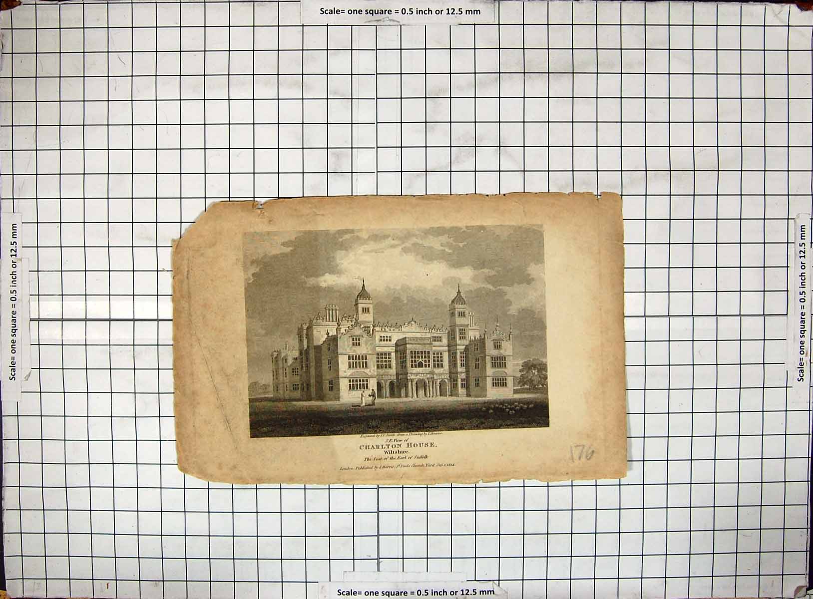 Old South East View Charlton House Wiltshire Earl Suffolk Engraving
