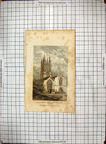 Old Engraving Exterior Bedfont Church Crickdale England Architecture Victorian