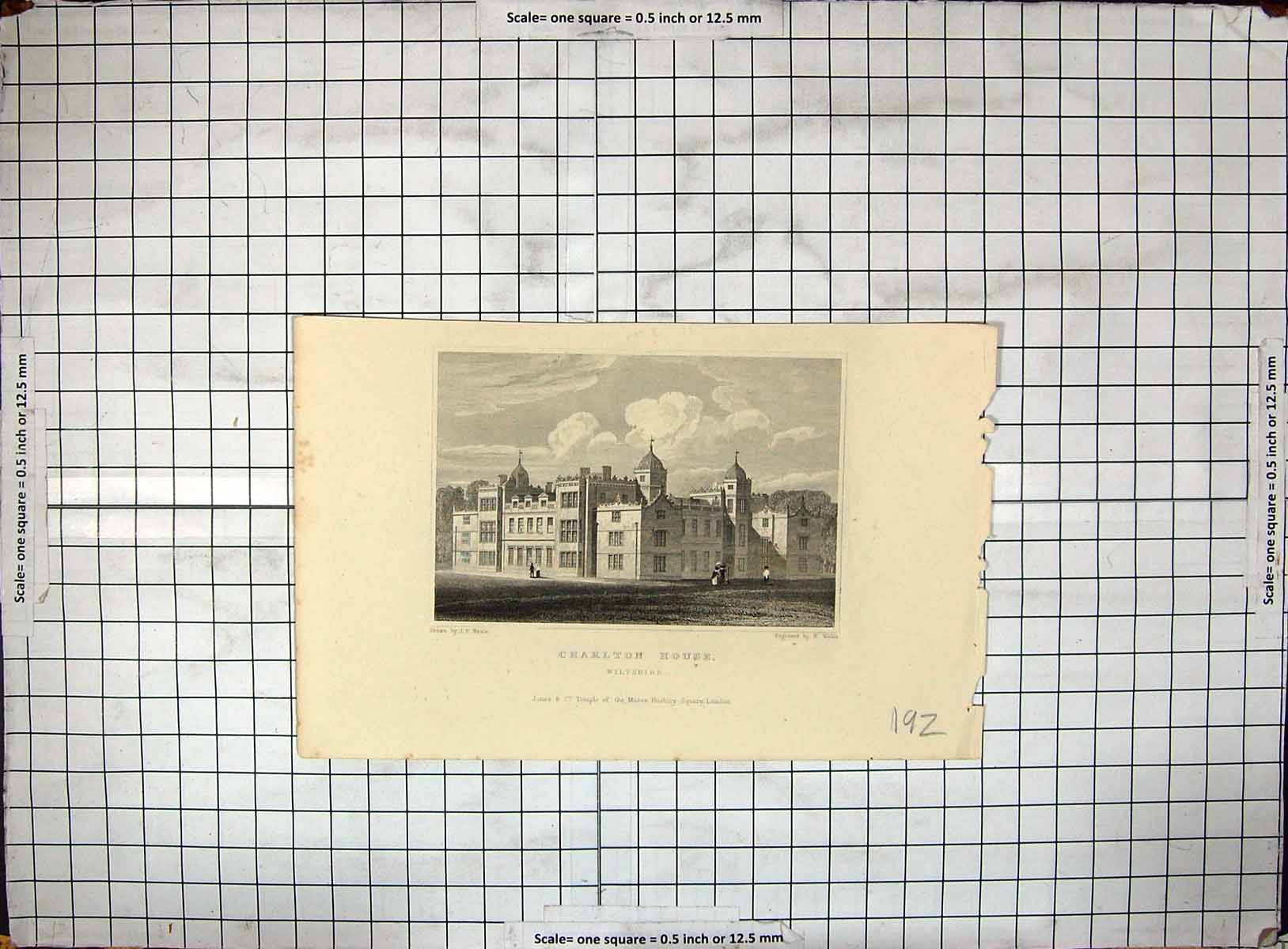 Antique Print Engraving 1819 Royal Palace Kensington Middlesex Architecture