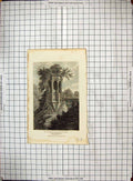 Antique Print Engraving 1808 Oratory Stone Pulpit Abbey Gardens Shropshire 19th