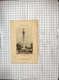 Old Antique Print Engraving Lord Hills Column Shrewsbury Shepherd Brown