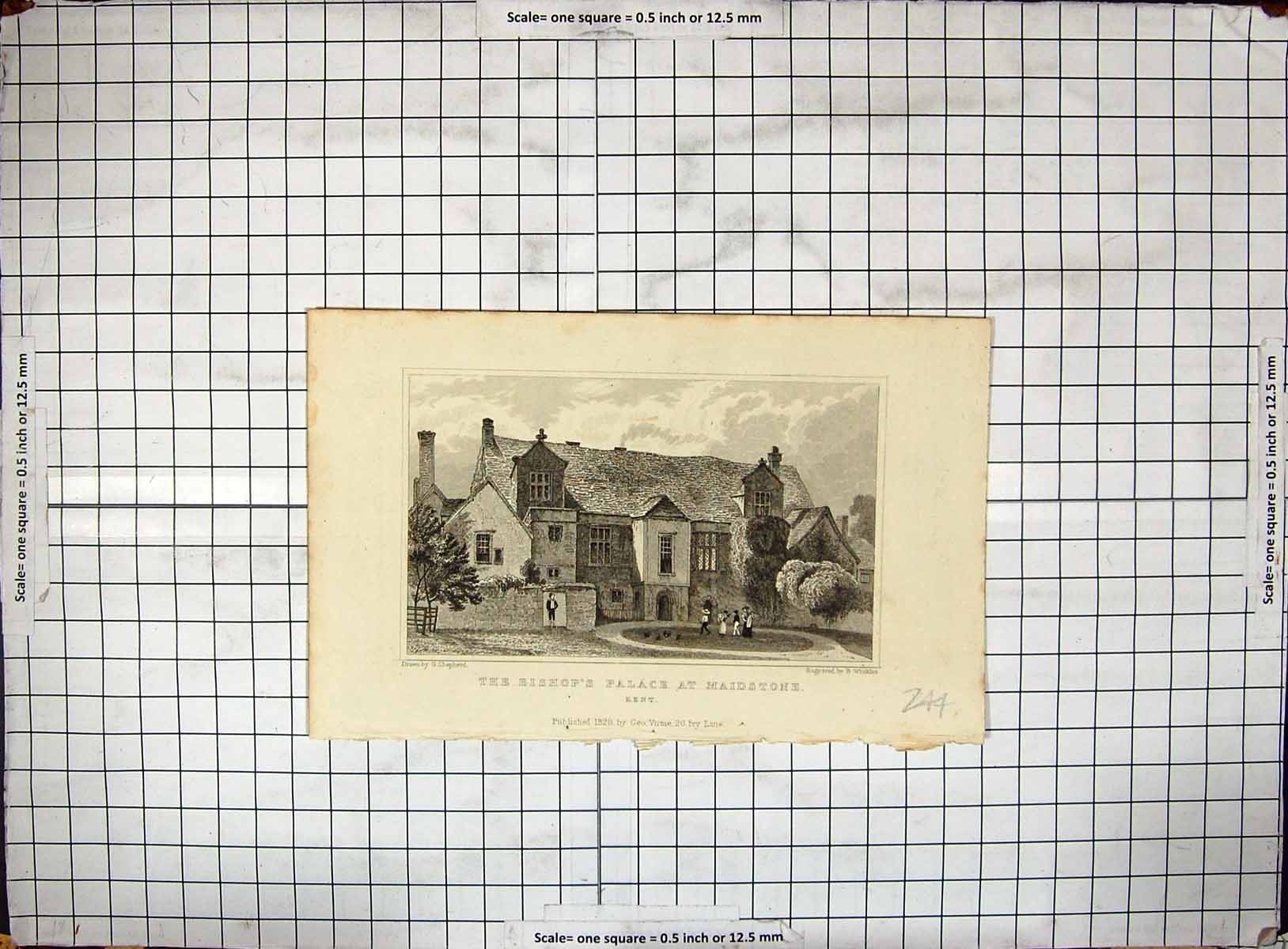 Old Bishop'S Palace Maidstone Kent England Winkles Shepherd Engraving
