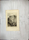 Antique Old Print Engraving 1830 College Gateway Maidstone Bartlett Adlard 19th