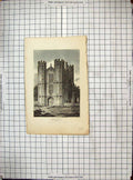 Old Antique Print 1807 Lees Priory Essex England Architecture Engraving 19th