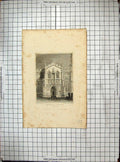 Old Antique Print Thaxsted Church Porch Essex Wallis Neale Engraving 1825 19th